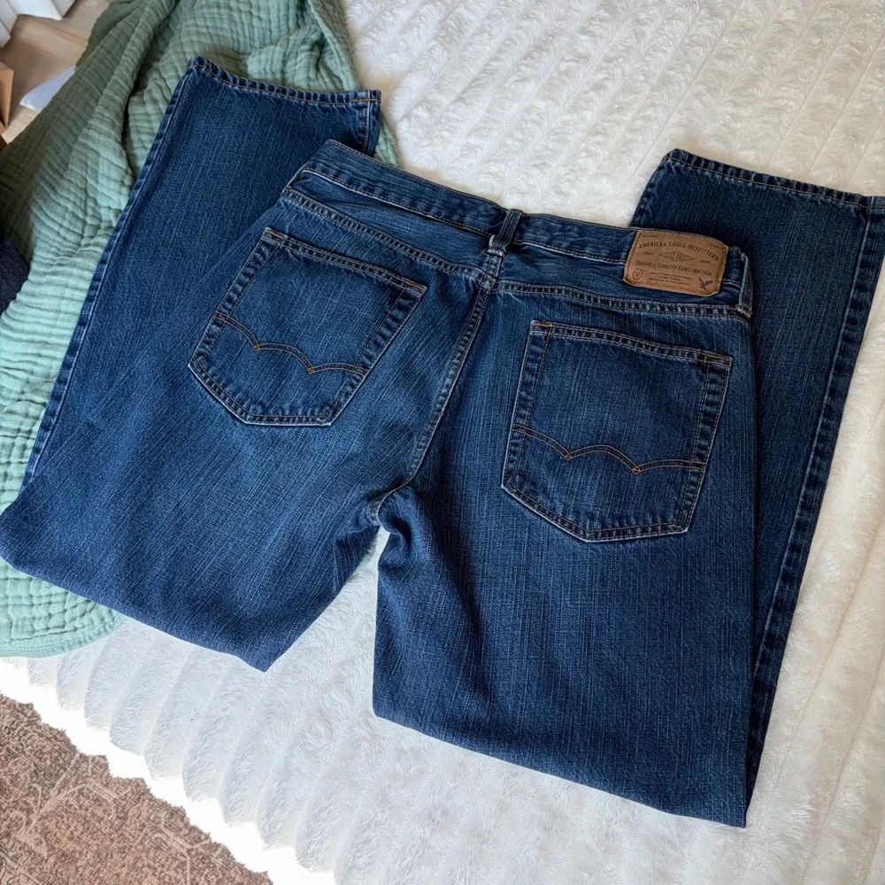 American Eagle Outfitters Men’s Dark Blue Original Straight Jeans